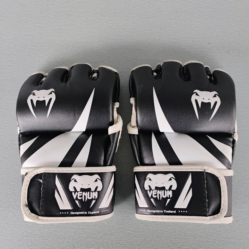 Venum Black and White MMA Gloves